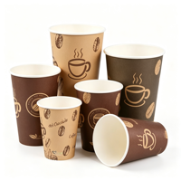 Gobelet en papier kraft à paroi simple avec logo personnalisé, gobelet jetable biodégradable pour les boutiques de café