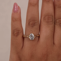 Bague de fiançailles solitaire en or massif 10K/14K/18K avec diamant de laboratoire ovale de 2 carats, taille croisée, à deux branches, certifiée IGI CVD/HPHT