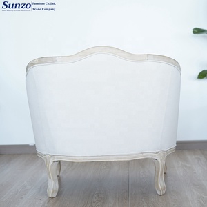 Sillón tapizado de lino antiguo francés Silla de sofá de madera <span class=keywords><strong>Luis</strong></span> Wedding Love - Product Image 6
