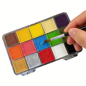 Paleta de Pintura Facial y Corporal Cremosa a Base de Aceite de 15 Colores, Segura <span class=keywords><strong>para</strong></span> Maquillaje de Festivales y Fiestas de <span class=keywords><strong>Halloween</strong></span> - Product Image 3