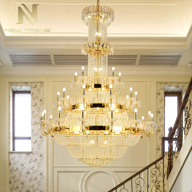 Innendekoration im europäischen Stil Custom Fixture Hotel Villa Church Luxus Kristall Kronleuchter
