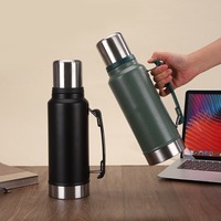 Bouteille d'eau isolée en acier inoxydable 304 - Grande capacité, sous vide, portable, pour usage domestique