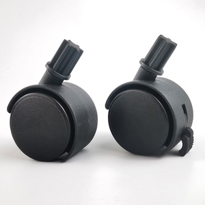 Furniture Casters Plastic Polyurethane Wheel Threaded Stem Plain Bearing Durable Minimalist Design - Product Image 1