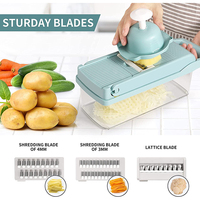 14 In 1 Hand Multifunctionele Groente-En Fruitgereedschap Keuken Groente-Rasp Snijmachine Slicer Hand Gehouden Groente Chopper