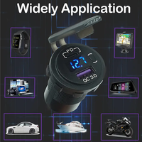 Adaptateur de sortie USB 12 V 36W PD 3.0 et 18W QC 3.0 avec interrupteur d'alimentation voltmètre pour bateau, bus, camion, golf, camping-car