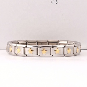 Adjustable Italian Charm <b>Bracelet</b> Stainless Steel <b>Bangle</b> <b>Bracelet</b> With Star Italian Charms <b>Bracelet</b> - Product Image 2