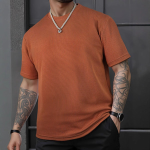 Nouveaux T-shirts d'été pour hommes de haute qualité, coupe classique, grandes tailles, décontractés, couleur unie, t-shirts oversize en maille pour hommes - Product Image 1