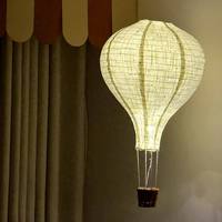 Ballon en tissu mignon, décoration de ballon à air chaud en tissu, lampe suspendue en coton faite à la main pour chambre d'enfant, étoiles et lunes