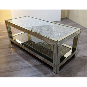 Đồ Nội Thất Phòng Khách Nổi Crystal <span class=keywords><strong>Glass</strong></span> Top Bạc Gương Bàn Cà Phê - Product Image 5