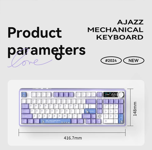 Teclado Mecánico para Juegos AJAZZ AK980, 98% Intercambiable en Caliente, Cableado e Inalámbrico, Transistor de Película Delgada, Pantalla a Color, USB para Computadora - Product Image 2