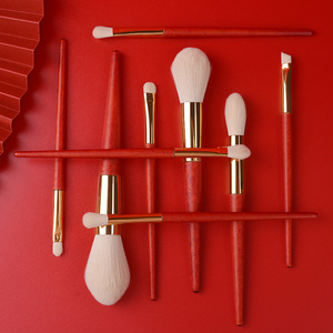 Beitz 9-Piece Makeup <b>Brush</b> Set, Wooden Handle Makeup <b>Brush</b> Set, Chinese Style Makeup <b>Brush</b> Storage Bag - Product Image 1