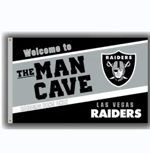 Las Vegas Raiders Đội Bóng Đá Người Đàn Ông Đáng Nhớ Cờ Hang Động 90X150Cm 3x5ft Biểu Ngữ