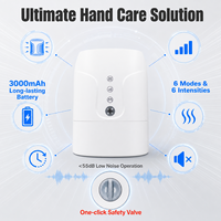 Masseur de main portable sans fil, étirement des doigts, airbag chauffant, 6 modes, 6 intensités, 3 niveaux de chaleur, rechargeable par type C, 3000 mAh