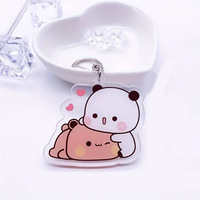 Mignon Bubu Dudu Porte-clés Bébé Ours Gris Panda Blanc Porte-clés pour Accessoires Sac Pendentif Porte-clés Bijoux Fans Couple Amour Cadeaux