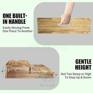 Taburete de Madera Resistente de 2 Peldaños, Fácil de Transportar, para Camas Altas y Uso en Dormitorios, para Personas Mayores, Madera Maciza con Asa Integrada - Product Image 3