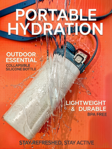 Smiledrink Collapsible Silicone Water <b>Bottle</b> 600ml <b>Straw</b> BPA Free Eco-Friendly Dishwasher Safe Portable Shoulder Strap Sports - Product Image 3