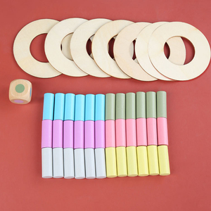 Tour de <span class=keywords><strong>Pizza</strong></span> en bois empilée pour enfants, jouet éducatif Montessori, de société Interactive, grand équilibre, Parent-enfant, apprentissage précoce - Product Image 4