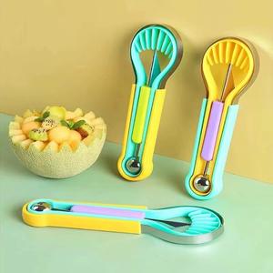 Coupe-avocat 3-en-1, éplucheur de noyaux de karité, séparateur de pulpe, couteau en plastique, outils de cuisine pour légumes - Product Image 3