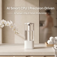 Distributeur de savon automatique mains libres avec réservoir transparent en PC, rechargeable par USB-C et volume réglable sur plusieurs niveaux
