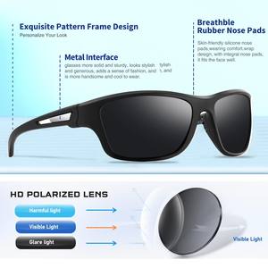 Nueva marca Unisex gafas de sol deportivas polarizadas gafas de visión nocturna gafas con marco de PC amarillo y <span class=keywords><strong>lentes</strong></span> TAC para hombres y mujeres - Product Image 5