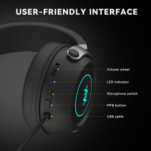 Casque de jeu RGB professionnel avec micro à réduction de bruit ENC, son surround 7.1, casque filaire <span class=keywords><strong>pour</strong></span> PC, PS4, <span class=keywords><strong>PS5</strong></span>, Xbox - Product Image 2