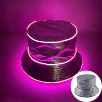 Cappello Luminoso LED Reversibile con Bordo Illuminato, per Feste, Disco, Glitter Argento e Oro