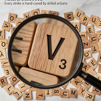 100 pièces de tuiles de lettres Scrabble en bois naturel, blocs d'alphabet en bois numérotés pour l'artisanat DIY, la décoration intérieure, l'art mural et le remplacement de pièces de jeu