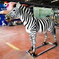Modèle de zèbre animatronique interactif personnalisé avec son et mouvement pour parc à thème, affichage en centre commercial et exposition
