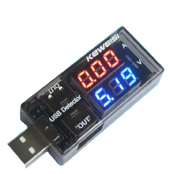 Rood + Blauw Dual Usb Stroom Voltage Opladen Detector Tester Batterij Voltmeter Amperemeter Charger Doctor KWS-10VA