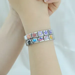 Hapiship italiano charme pulseira atacado aço inoxidável italiano encantos Pulseras estrela charme ZH028 - Product Image 5