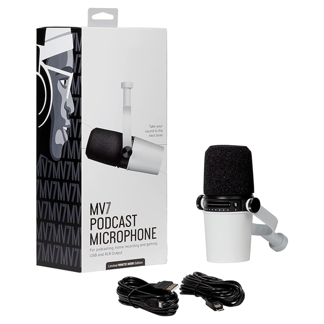 MV7 Podcast Microphone USB/XLR Dynamic Condenser Podcast Mic Wired Cardioid for Studio Recording Broadcas