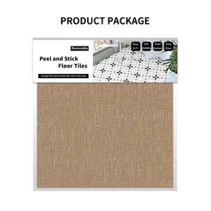Nouveauté, panneaux de sol en <span class=keywords><strong>PVC</strong></span> de style textile, forte adhérence, pas de résidus, carreaux autocollants pour sol - Product Image 3