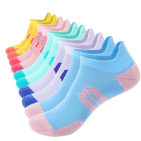 Chaussettes de course unisexes personnalisées en coton/fibre de bambou, coussinées, coupe basse, pour l'automne, tricotées avec logo sur le bord et le dessus