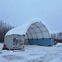 Tente de stockage maritime en PVC à double treillis 40' x 38' avec panneaux de mur arrière pour entrepôt de stockage de sel