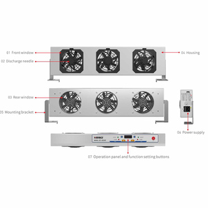 Souffleur d'<span class=keywords><strong>air</strong></span> ionisant professionnel KF-60AR à 3 ventilateurs, anti-statique, pour semiconducteurs et usages industriels - Product Image 5