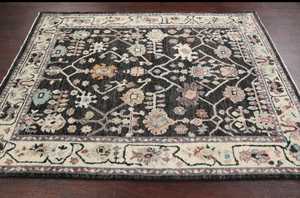 Tapis oriental turc Oushak floral géométrique de teinture végétale noué à la main 5x6 personnaliser la taille disponible - Product Image 4