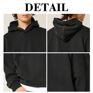 เสื้อฮู้ดดี้ผู้ชาย KingSen รุ่น Winter ผ้าฟลีซ 380gsm 100% คอตตอน ทรงโอเวอร์ไซส์ ระบายอากาศได้ดี เป็นมิตรต่อสิ่งแวดล้อม ผ้าพลัฌเนื้อนุ่มแบบไร้เชือก  สีพื้น - Product Image 6