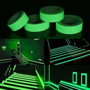 Phát sáng trong bóng tối băng sáng phim photoluminescent tự dính chất liệu Vinyl Băng dính băng phát sáng