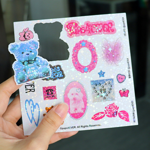 Thấp moq không thấm nước Logo Sticker tấm tùy chỉnh cá nhân long lanh Nụ Hôn cắt Sticker tấm - Product Image 2