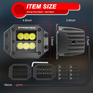 2 pièces, phare antibrouillard LED pour camionnette tout-terrain, 4,8 pouces, montage encastré, <span class=keywords><strong>12</strong></span> <span class=keywords><strong>volts</strong></span>, faisceau combiné, 60 W - Product Image 2