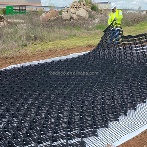 Negro Blanco Amarillo Verde Rrosion Control Construcción de carreteras Protección de taludes Retener pared HDPE Geocell <span class=keywords><strong>Geocelda</strong></span> para canal de agua - Product Image 2