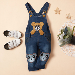 Otoño sueño oso recién nacido Niño denim mono niños barato <span class=keywords><strong>precio</strong></span> peleles bebé niña jeans - Product Image 1