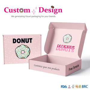 Wholesale High-End <strong>Custom</strong> <strong>Printed</strong> <strong>Donut</strong> <strong>Box</strong> Corrugated Board Food Doughnut Packaging With Embossing Matt Lamination Features - Product Image 4