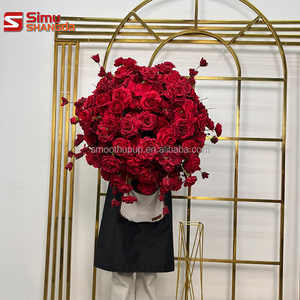 Décoration de mariage, boules florales artificielles, roses rouges en <span class=keywords><strong>soie</strong></span>, jacinthes, centre de table, arrangement floral - Product Image 6
