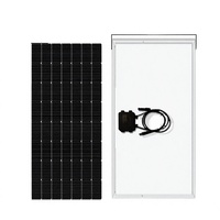 Panneaux solaires 150W-200W en silicium polycristallin, surface en verre entièrement noire pour système de production d'énergie solaire domestique et industriel