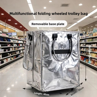 Sac de courses pliable personnalisé avec logo, imperméable et isotherme, chariot à roulettes pour les voyages et les courses