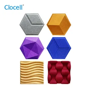 高密度防音および難燃性を備えた内壁装飾用のClocell Hexagon3D音響パネル