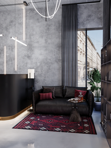 Aménagement intérieur de salon de coiffure de luxe pour hommes, mobilier de salon de coiffure sur mesure, design industriel moderne, solution clé en main pour l'aménagement de boutique - Product Image 5