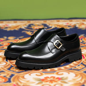 Nueva Venta caliente de cuero de vaca impermeable ligero aumento de altura estilo británico negocios Formal negro Casual de gama alta para hombres - Product Image 3