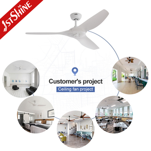 1stshine Ventilateur <span class=keywords><strong>de</strong></span> plafond 3 pales en plastique Ventilateur <span class=keywords><strong>de</strong></span> plafond blanc à économie d'énergie avec télécommande - Product Image 5